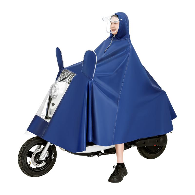 レインコート バイク用 レディース メンズ 厚手 ロング丈 二人乗り対応 取り外し可能帽 Oxford生地 防水 防風 撥水 スクーター 自転車 原付 通勤 通...