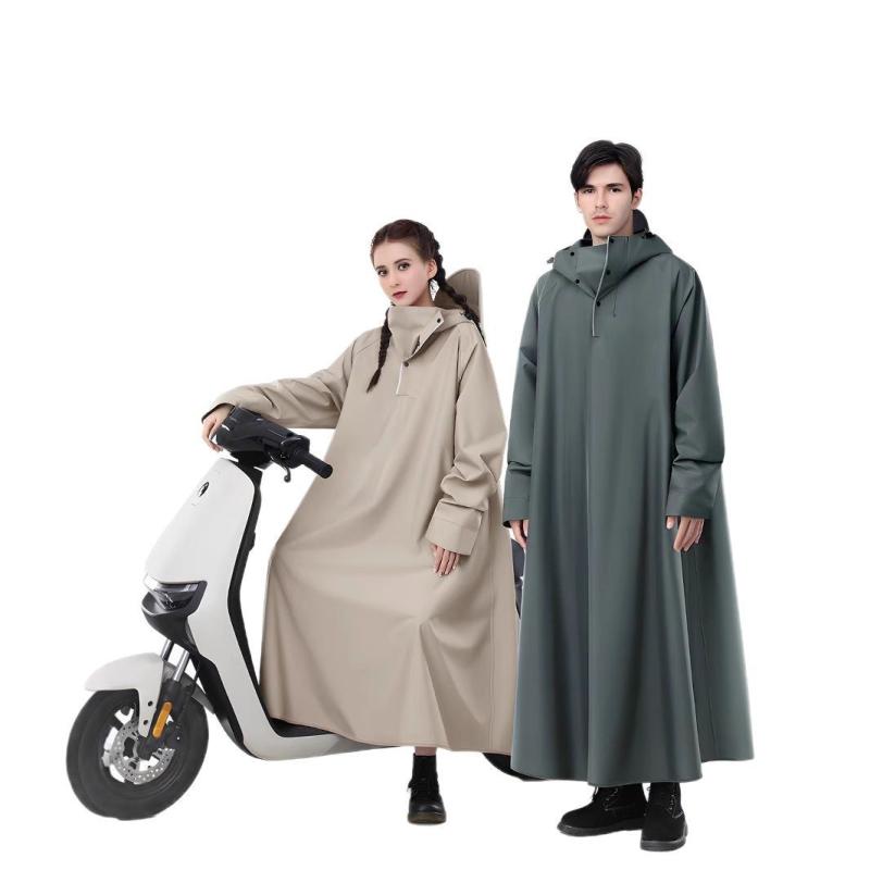 バイク スクーター用レインコート 男性用 女性用 厚手 防水 オックスフォード生地 無地 シンプル ライトカーキ グレー ブラック グリーン スカイブルー