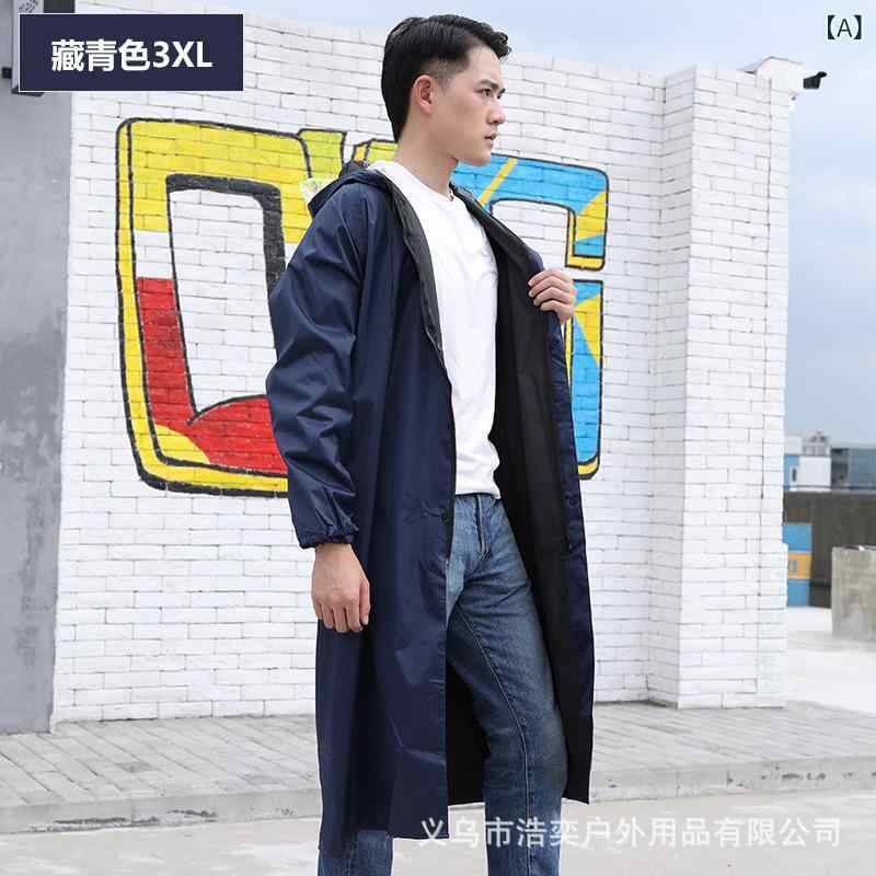 レインコート 男性用 バイク用 オックスフォード生地 防水 防風 一体型 厚手 丈夫 アウトドア ワーク 釣り 作業用 カッパ 紺色 カーキ