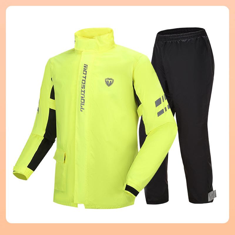 レインコート メンズ バイク用 上下セット 全身 防水 防風 スクーター 薄手 ブラック 蛍光イエロー S M L XL XXL