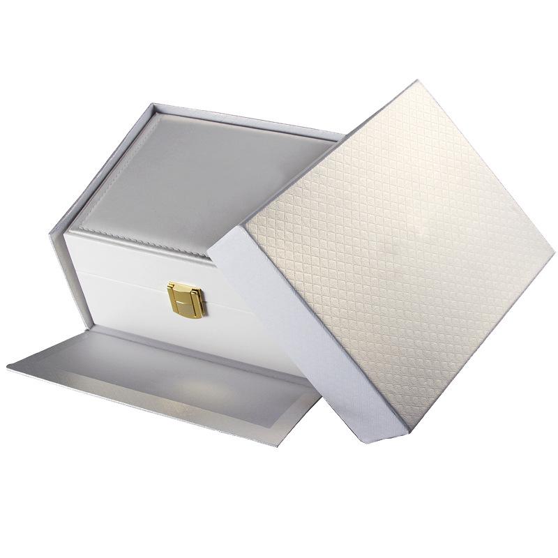 腕時計ケース レザー調 ギフトボックス 白 販売用 包装箱 腕時計 収納ケース アクセサリー 時計 販促用..