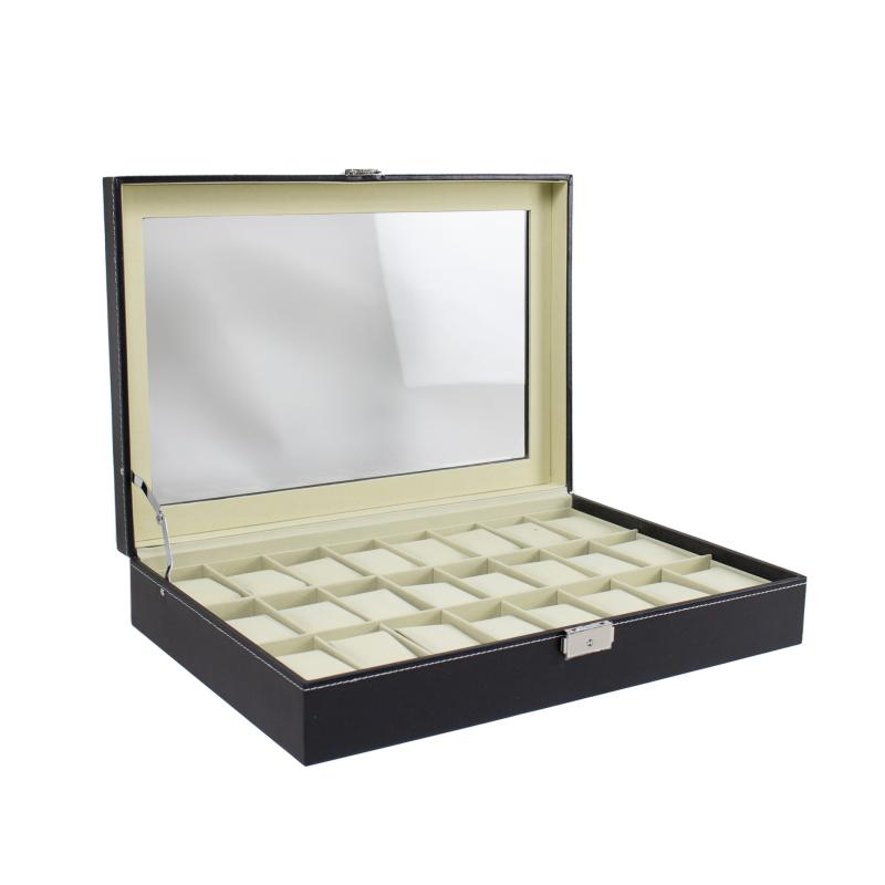 腕時計 収納ケース ボックス ブラック 24本 時計ケース アクセサリーケース コレクションケース 鑑賞用..