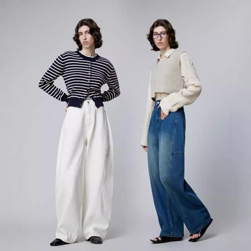 デニム レディース デニムパンツ ジーンズ ジーパン ズボン パンツ ワイドパンツ バナナパンツ ハイウ..