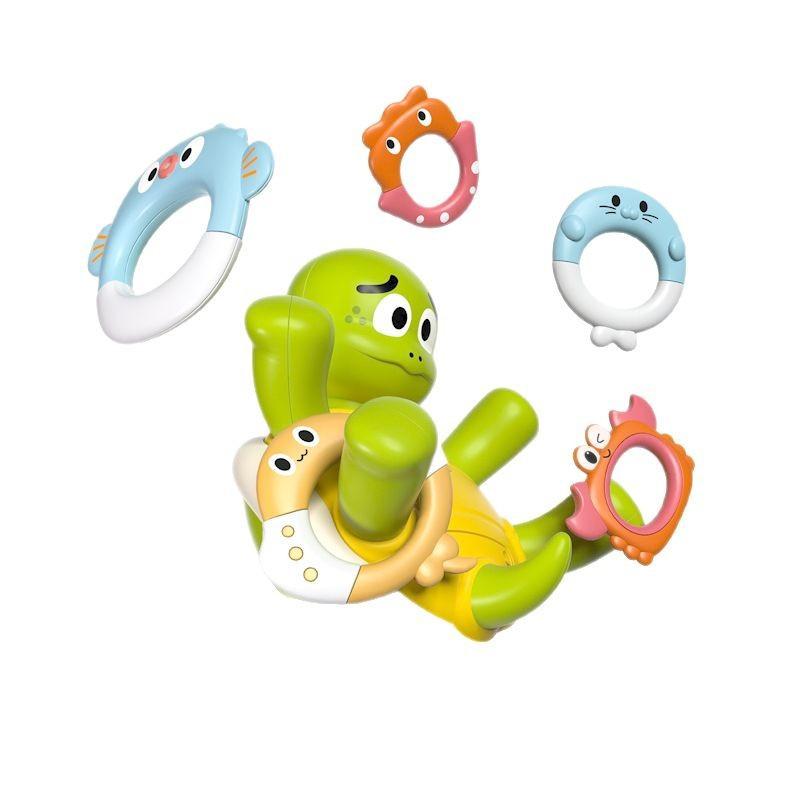 おもちゃ ベビー 赤ちゃん 沐浴用おもちゃ 電動 水スプレー カメ 回転 輪投げ プラスチック製 知育玩具..