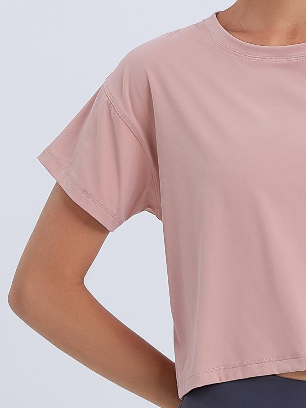 Tシャツ レディース へそ出し ショート丈 半袖 接触冷感 ランニング アウトドア ヨガ ウェア スポーツ ..