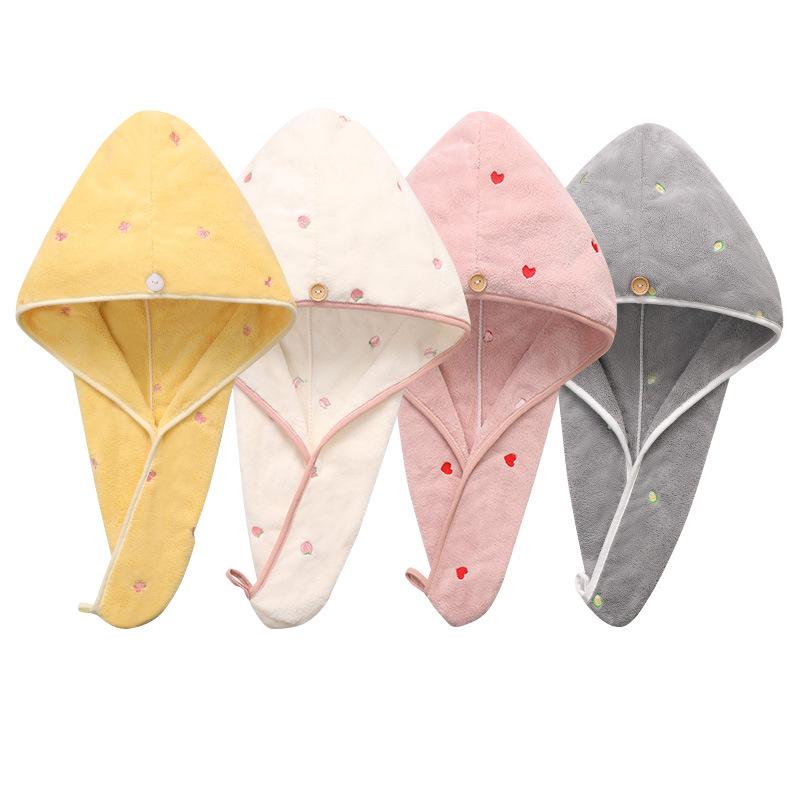 ベビー用 ドライキャップ 女の子 超吸水 速乾 ヘアドライタオル 帽子 珊瑚フリース 刺繍 包辺 3歳 4歳 ..