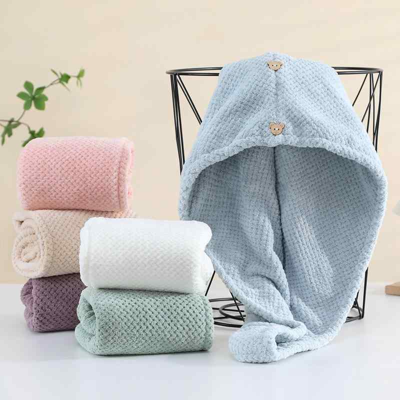 ・素材: 珊瑚绒・カラー: 菠萝格浅粉, 菠萝格米白, 菠萝格浅藍, 菠萝格卡其, 菠萝格青色, 菠萝格灰色・サイズ: 双层干发帽（加倍吸水）, 单层干发帽・製法: 平織・カテゴリ: 干发帽・重量: 140-169g