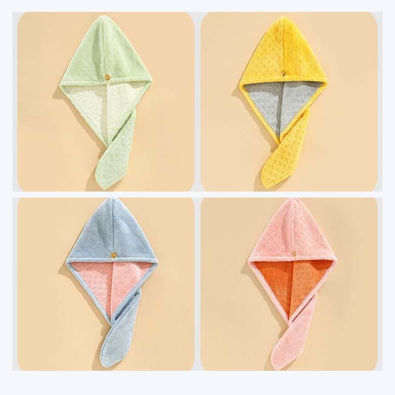 ・素材: 珊瑚绒・カラー: 雅梨黄, 碧落藍, 奶酪青, 浅洛粉・サイズ: 65×24cm・製法: 包辺, 割绒・カテゴリ: 干发帽