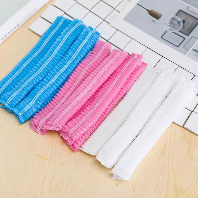 帽子 レディース メンズ 使い捨て 浴帽 不織布 美容 食品工場 ヘアキャップ 防塵 ブルー ホワイト ピンク