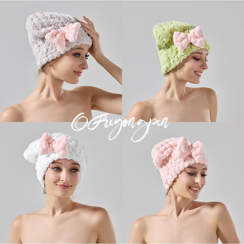 ヘアキャップ レディース かわいい クラウド柄 コーラルベルベット 吸水速乾 ドライキャップ ヘアタオ..