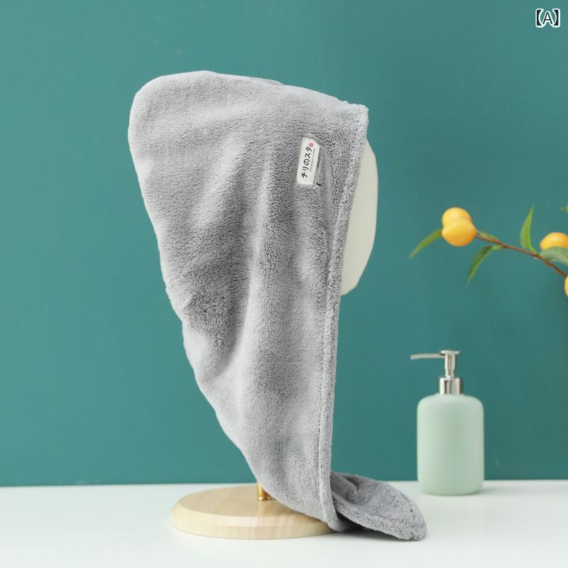 ・素材: 珊瑚绒・カラー: 浅灰色, 橘红色, 浅藍色, 樱花粉, 浅驼色・サイズ: 25*65cm・カテゴリ: 干发帽・重量: 140-169g