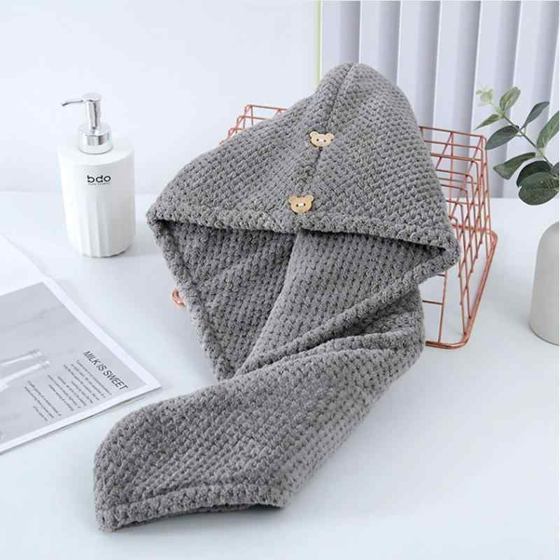 ヘアキャップ レディース 超吸水 速乾 ドライキャップ ヘアドライタオル タオルキャップ お風呂 シャワー 髪 ターバン 帽子 抗菌防臭 厚手 グレー アイボリー