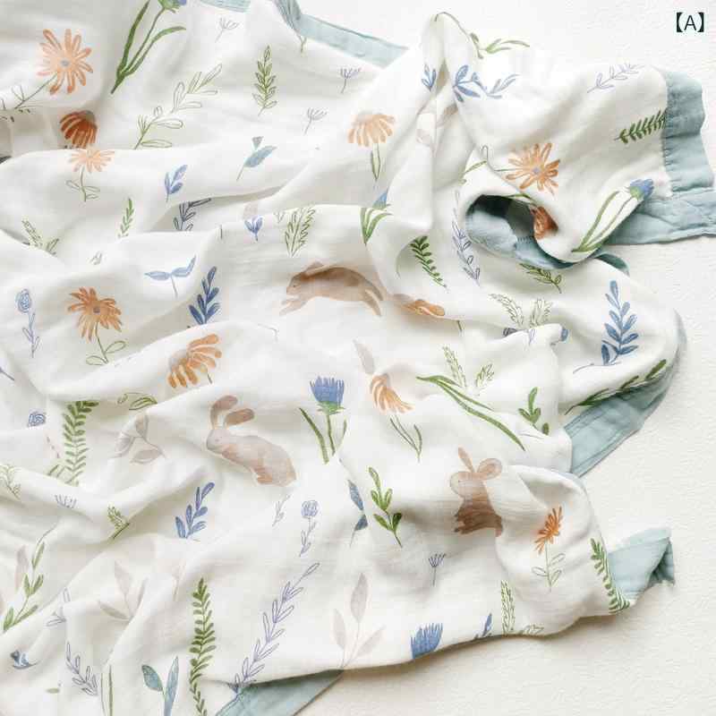 ベビー 竹繊維 ガーゼケット おくるみ 4層 6層 竹綿 沐浴ガーゼ バスタオル ブランケット ベビー用品 ..