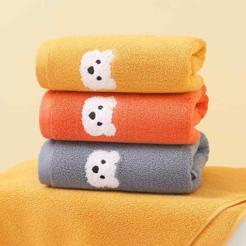 タオル キッズ 子供用 無撚糸 フェイスタオル 綿100% 吸水 速乾 柔らかい ミニタオル 赤 黄色 グレー 3..