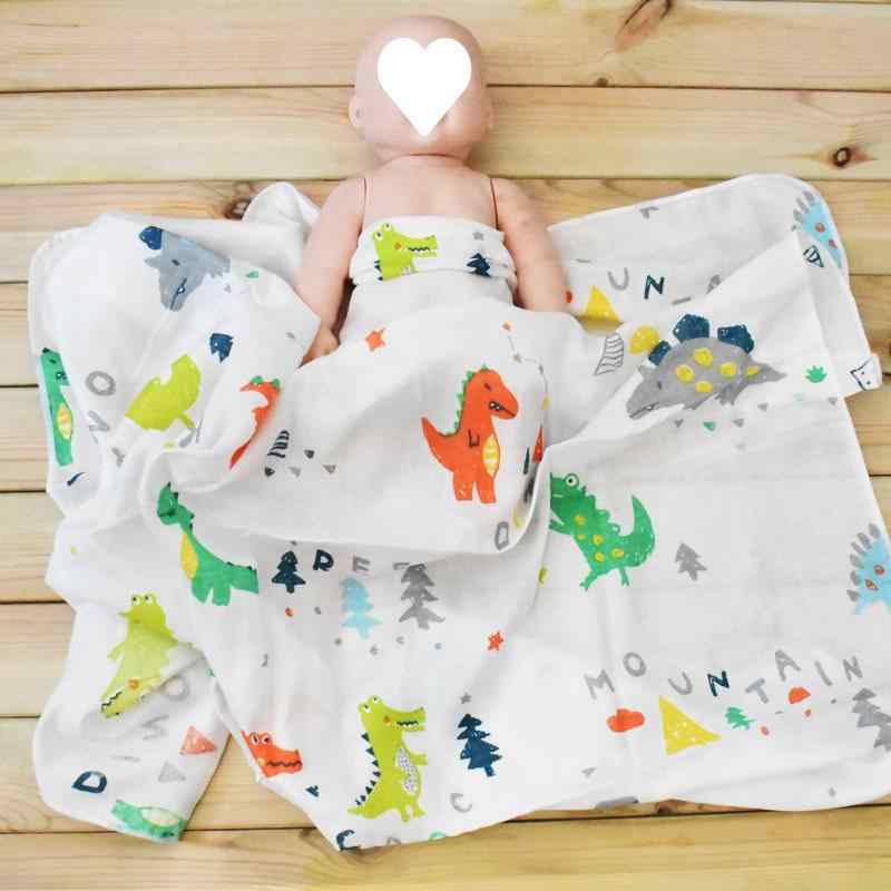 ベビー タオルケット ガーゼケット 薄手 全綿 沐浴ガーゼ おくるみ ブランケット キャンディ柄 恐竜柄 ..