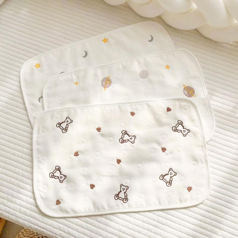 ベビー 赤ちゃん用 枕 新生児 12重 ガーゼ 通気性 吸汗 吐き戻し 防止 枕カバー 綿100% パイル地 長方..