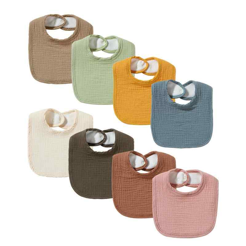 ベビー スタイ よだれかけ 新生児 男女兼用 コットン ガーゼ 厚手 吸水 U字型 グレー イエロー カーキ..