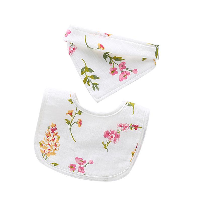 ベビー スタイ よだれかけ 三角巾 U型 2枚組 綿100% ガーゼ 新生児 赤ちゃん 防水 防汚 動物柄 かわい..