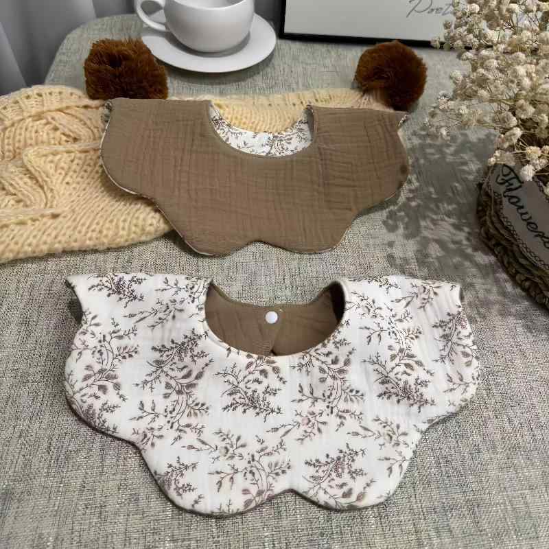 ベビー スタイ 防水 よだれかけ 360度回転 A類コットン 新生児 赤ちゃん ガーゼ ins 韓国風 動物柄 花..