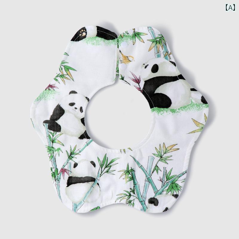 ベビー用品 よだれかけ 竹繊維 防水 スタイ 新生児 子供 赤ちゃん 360度回転 ガーゼ かわいい アニマル柄 花柄