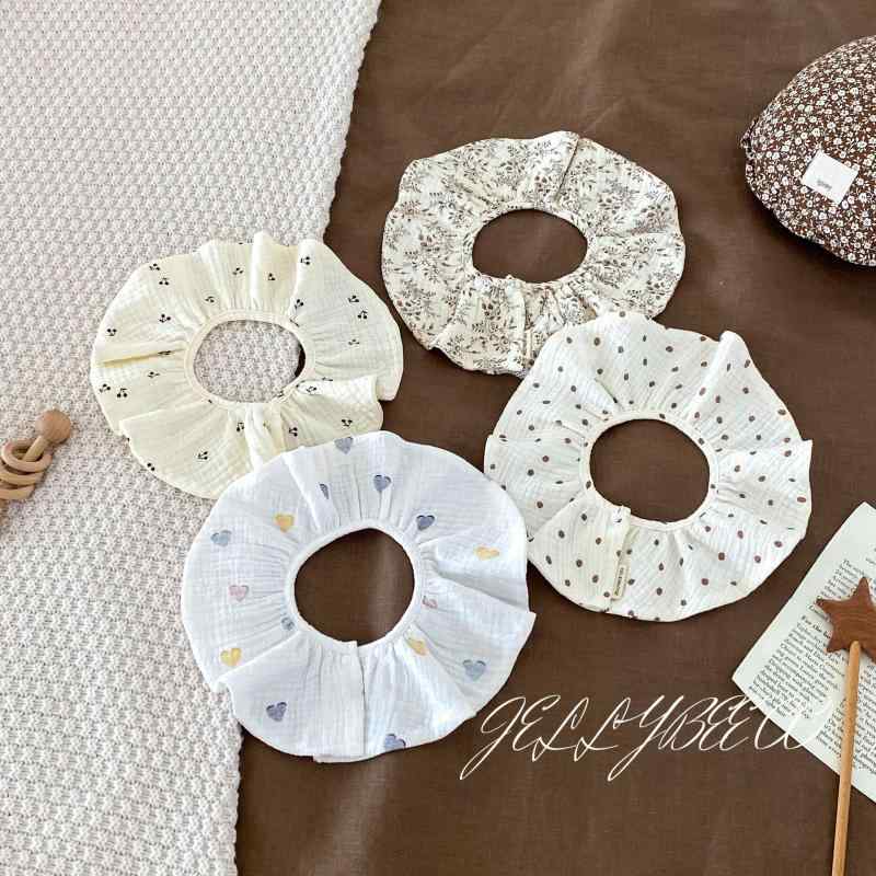 ベビー用品 スタイ よだれかけ 新生児 赤ちゃん ガーゼ 花びら型 4層 コットン 柔らかい 吸水性 ドット..