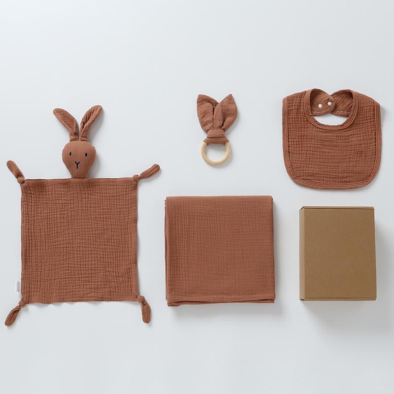 ベビー ギフトセット 4点 洗顔タオル 4重ガーゼ 纯棉 バスタオル ミニタオル ぬいぐるみ ベビー スタイ..