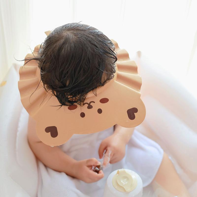 ベビー &amp; キッズ シャンプーハット かわいい カートゥーン アニマル 調節可能 軽量 撥水 バスグッ..