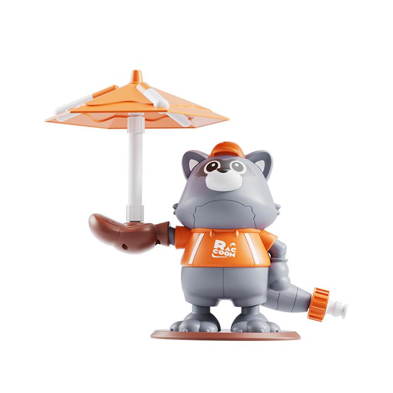 水遊びおもちゃ 子供用 アライグマ スプリンクラー 回転 噴水 ゴルフ 3 in 1 屋外 庭 玩具 感覚 相互作..