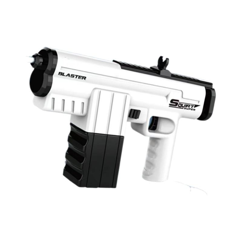 水鉄砲 キッズ 子供用 電動 大容量 連射 水遊び ビーチ プール お風呂 玩具 ブルー ホワイト ブラック
