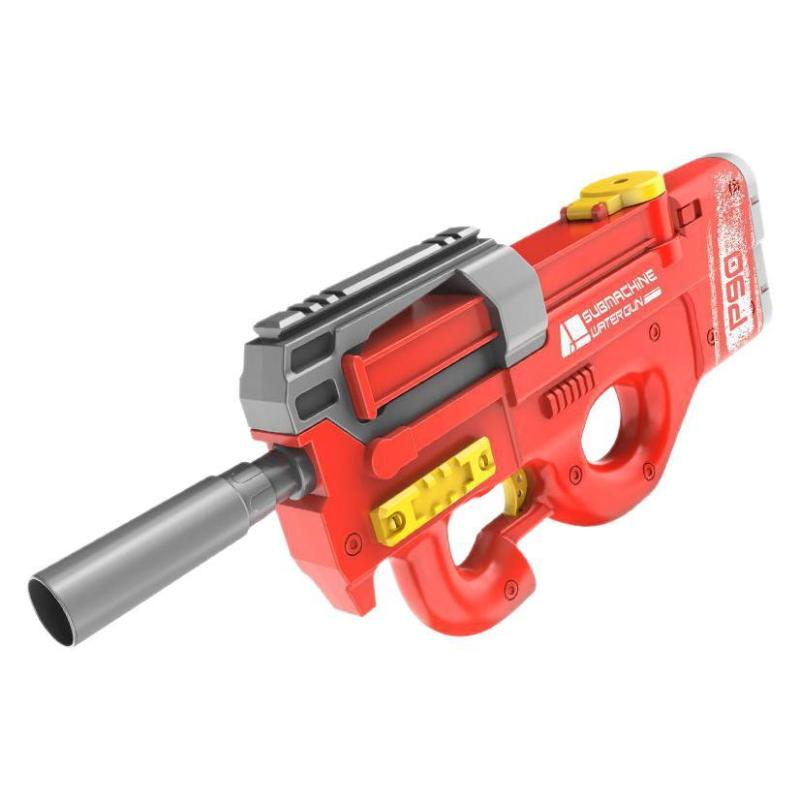 水鉄砲 子供用 P90 AUG 電動 連発 水遊び おもちゃ 赤色 緑色 青色 黒色 ライト付き 全自動