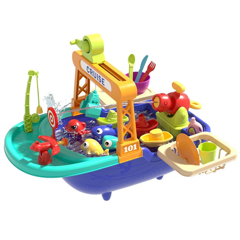 おもちゃ 釣りボート 子供用 洗い物 水遊び ごっこ遊び 釣りゲーム お風呂おもちゃ 漁船 冒険