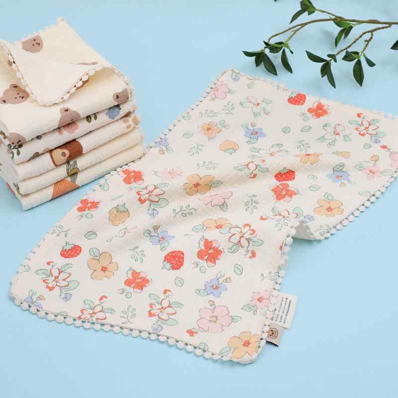 ベビー 赤ちゃん ガーゼ ハンカチ タオル ミニハンカチ よだれかけ 吸水 速乾 柔らかい 綿100% 子供用 ..