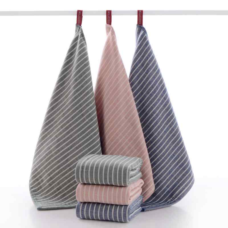 タオル キッズ 全面コットン ミニハンカチ 柔らかい 通気性 ストライプ柄 ピンク系 グリーン系 ブルー系