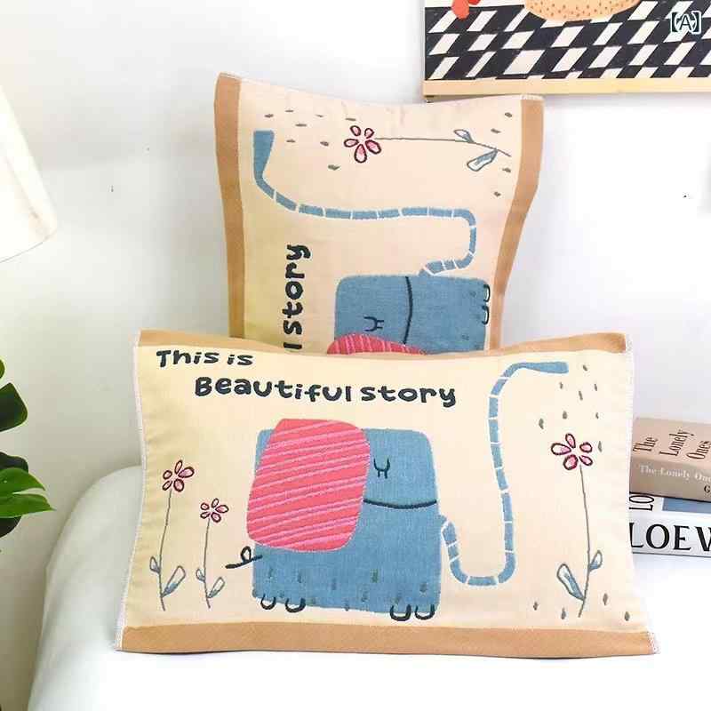 枕カバー キッズ ベビー 8重ガーゼ 綿100％ 厚手 40×60cm かわいい アニマル柄 吸水性 通気性