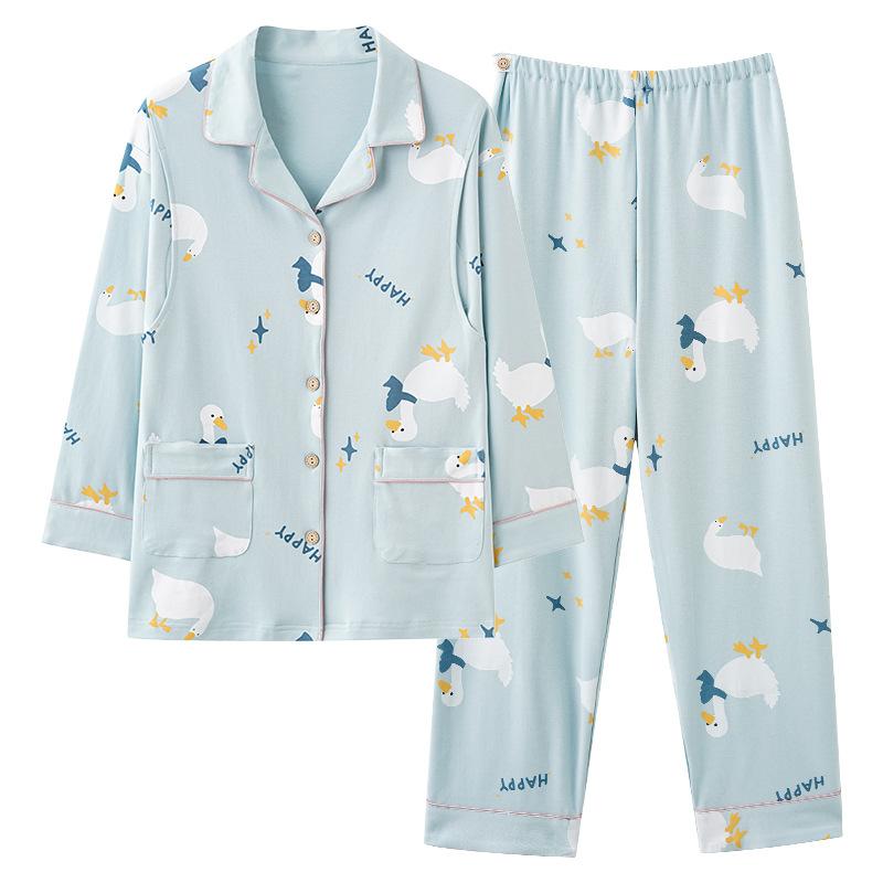 マタニティウェア レディース 授乳服 春秋 パジャマ 上下セット ポリエステル 長袖 長ズボン 胸パッド..