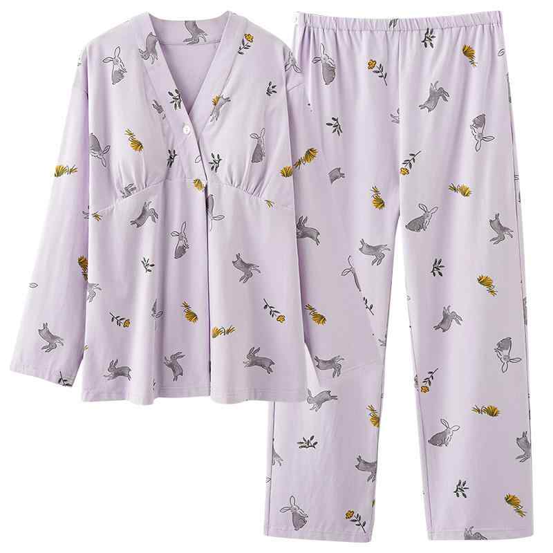 マタニティ パジャマ レディース 春 授乳対応 前開き コットン 上下セット 長袖 ルームウェア 産前 産..