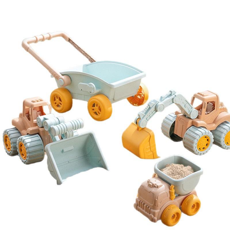 砂場おもちゃ キッズ ベビー 水遊び 砂遊び バケツ スコップ 道具 セット 麦わら素材 厚手 車付き 海水浴 ビーチ 公園