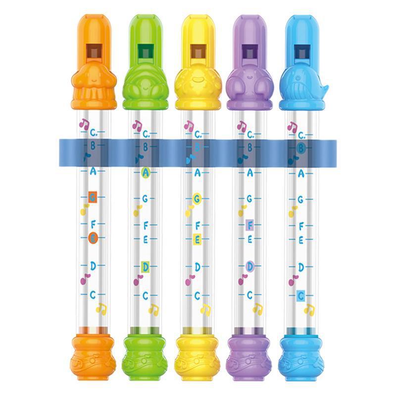 水笛 子供用 幼児 知育玩具 お風呂 浴室 玩具 ABS製 5色セット 音楽 楽器
