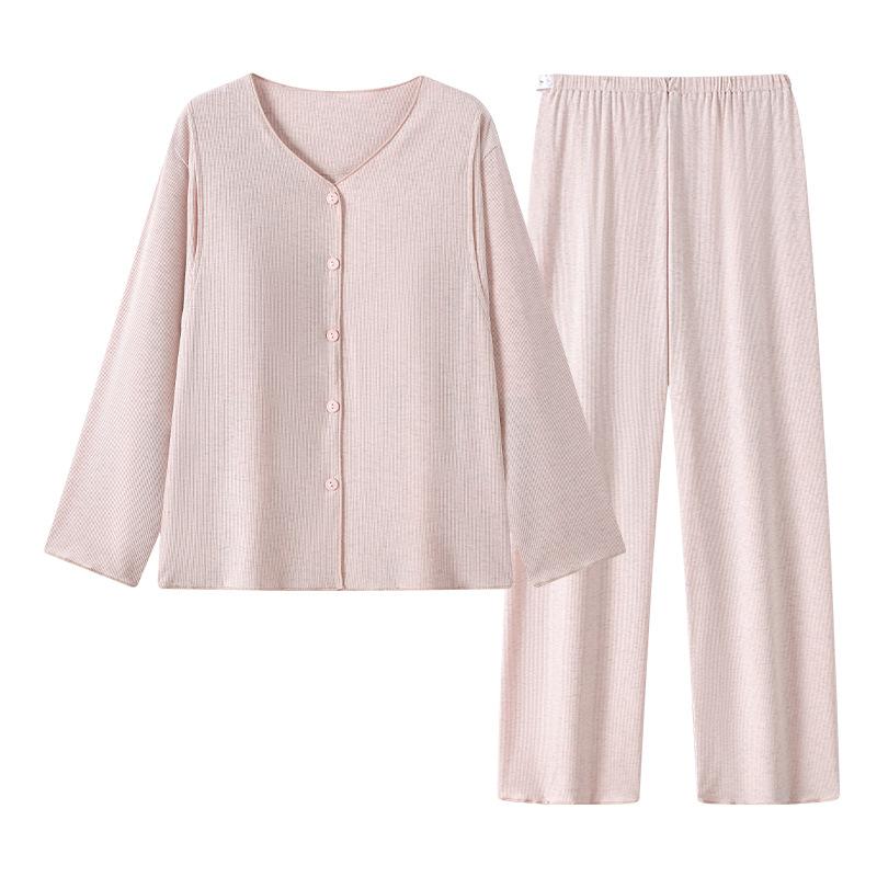 マタニティウェア レディース モダール 授乳服 春夏秋冬 産後 パジャマ ルームウェア 上下セット 長袖 ..