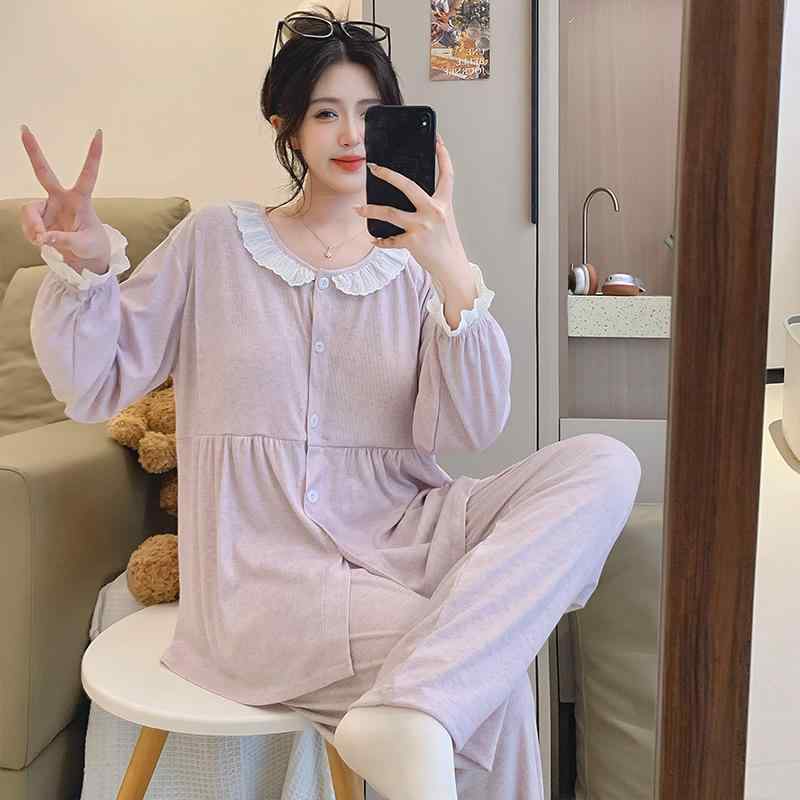 マタニティ レディース 授乳服 彩棉 和風 部屋着 寝巻き 産後 産褥期 調節可能 ルームウェア 上下セッ..