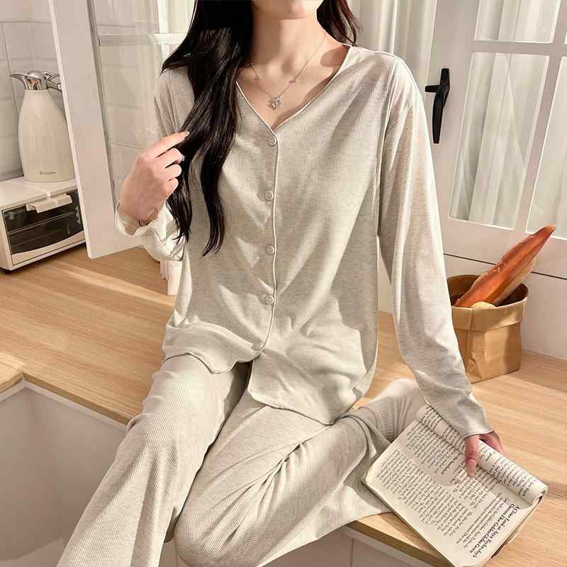 マタニティウェア レディース 授乳服 産後 パジャマ モダール 薄手 ルームウェア 春夏秋冬 長袖 長ズボ..