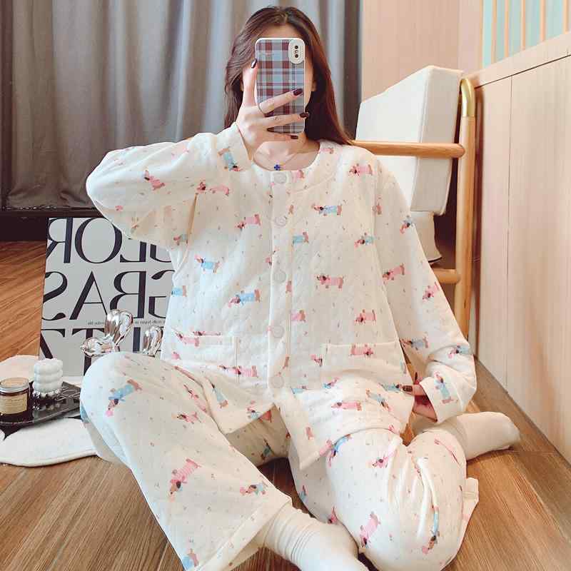 パジャマ レディース マタニティ 長袖 授乳服 春 秋冬 胸パッド付き 大きいサイズ 妊婦服 産後 部屋着 ..