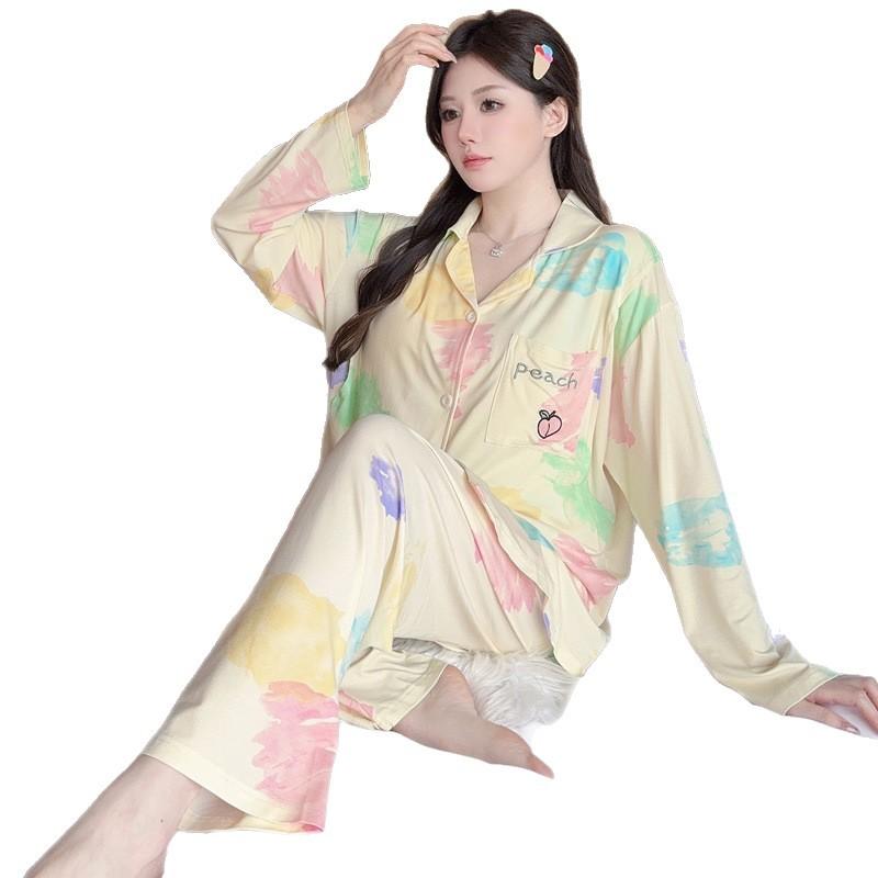 パジャマ レディース マタニティ 授乳服 モダール セットアップ 春夏 長袖 長ズボン 胸パッド付き 産前..