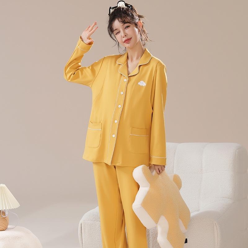 パジャマ レディース 妊婦 春秋冬 長袖 コットン100% マタニティ ルームウェア 高齢者 シニア 介護 前..