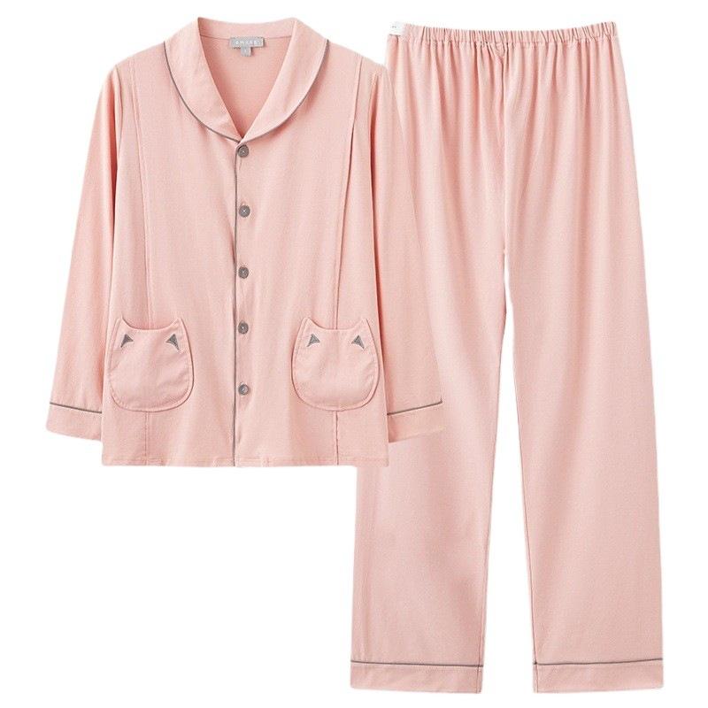 マタニティウェア 純綿 ルームウェア 長袖 授乳服 春秋 産後 パジャマ 上下セット M L XL XXL 3XL 部屋..