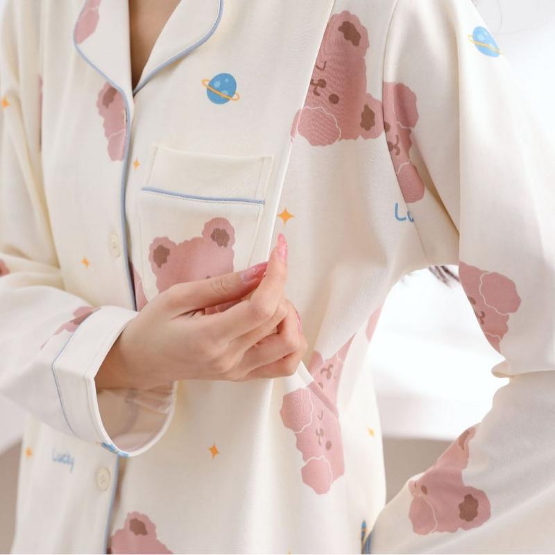 マタニティウェア レディース パジャマ 上下セット 長袖 カーディガン コットン 大きいサイズ 産前 産..