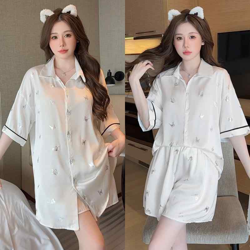 パジャマ レディース 接触冷感 シャツ ショートパンツ セットアップ 部屋着 ルームウェア ポリエステル..