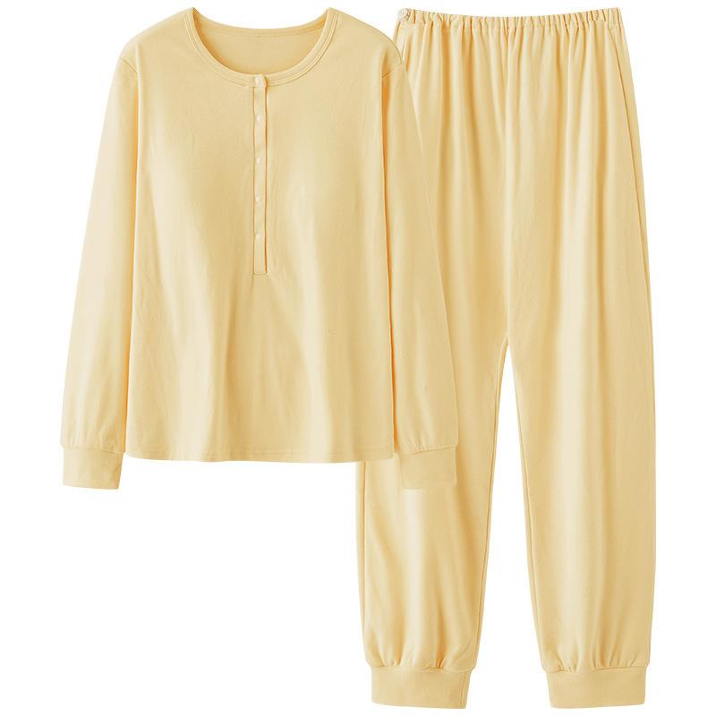 マタニティウェア レディース 秋冬 授乳パジャマ 長袖 長ズボン 上下セット あったか 部屋着 ルームウ..