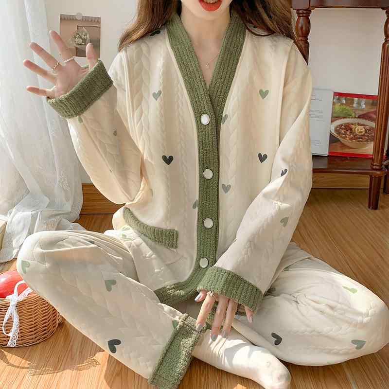 マタニティ パジャマ レディース 産後 授乳服 秋冬 長袖 長ズボン 綿 厚手 暖かい 前開き 大きいサイズ..