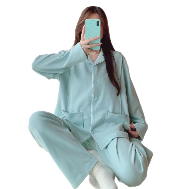 パジャマ レディース 秋冬 厚手 暖かい 桑蚕糸 妊婦 授乳 春秋 産後 授乳服 ホームウェア 大きいサイズ..